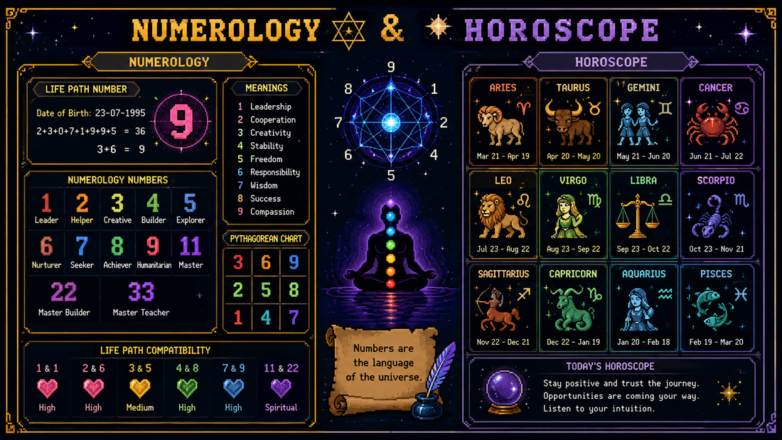 Numerology chart showing Number 7 energy influence for June 7, 2026 predictions and daily horoscope guidance